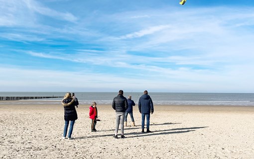 Family on the beach near Cadzand
