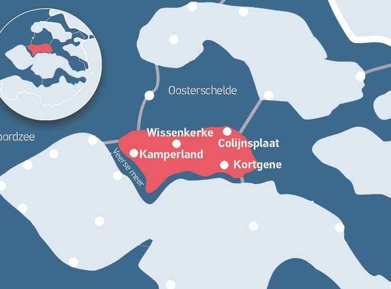 Kaart van Noord-Beveland