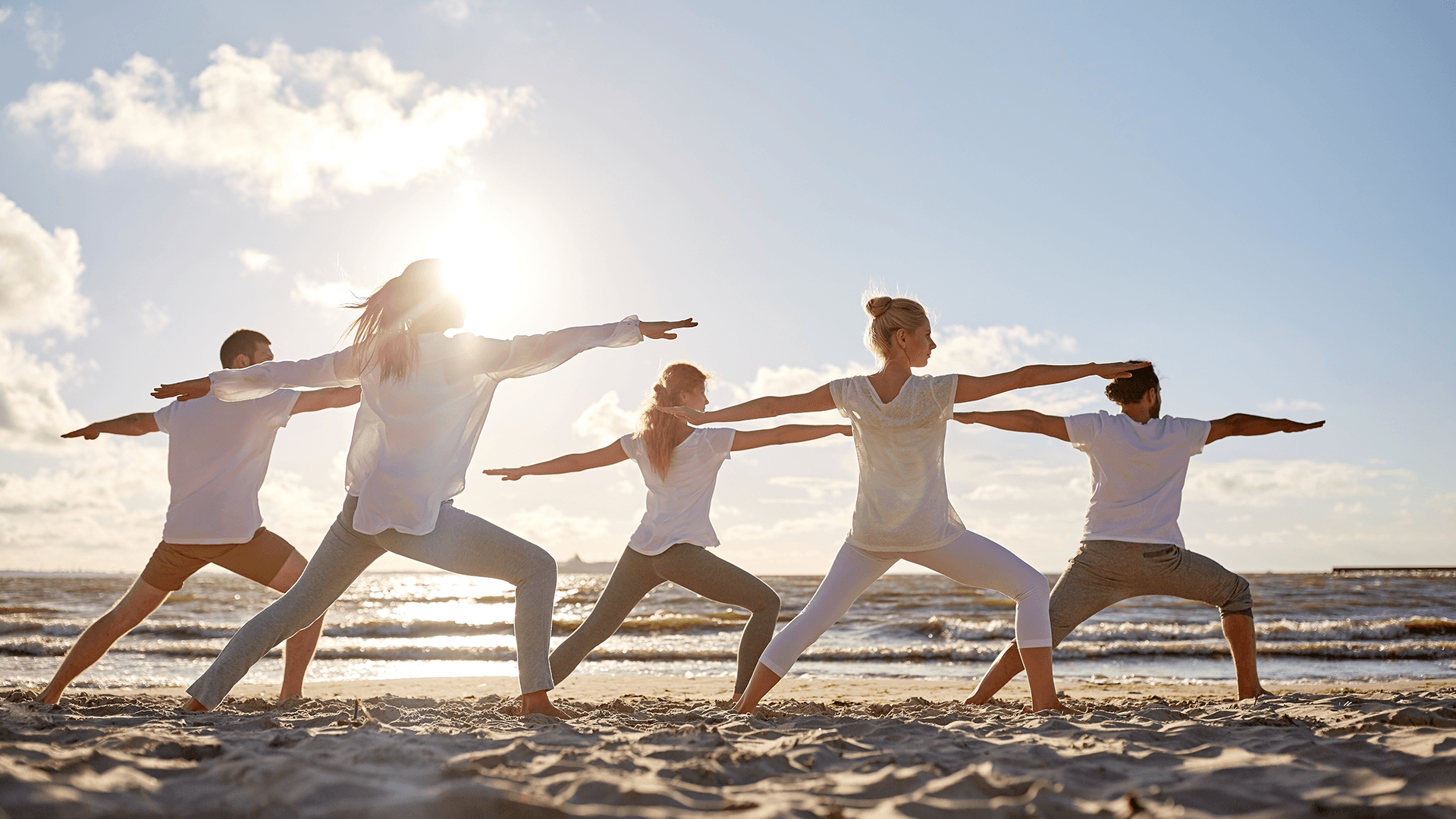 Yoga op het strand