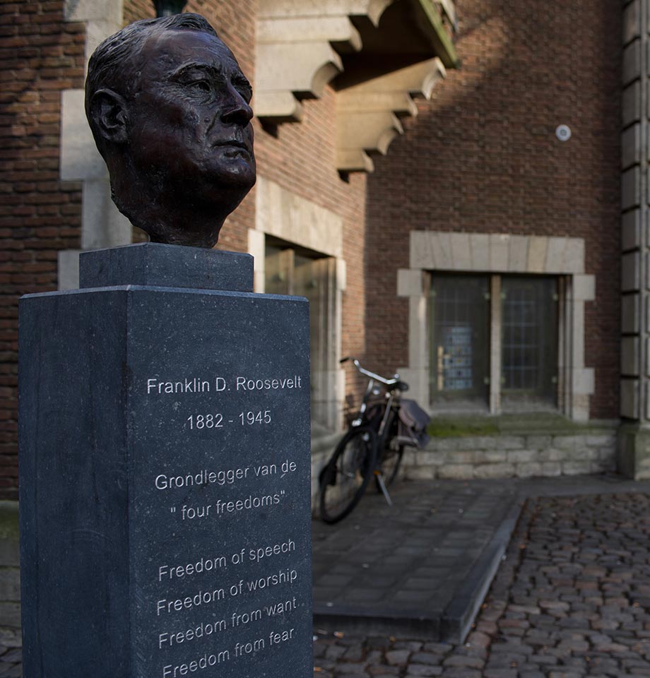 F. D. Roosevelt standbeeld Four Freedoms