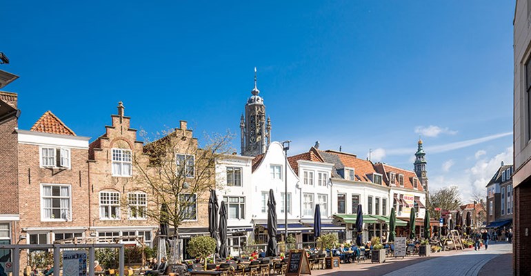 De markt in Goes, een van de Zeeuwse steden