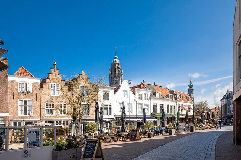 De markt in Goes, een van de Zeeuwse steden